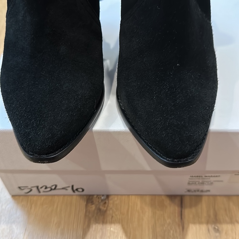 Isabel Marant Rawson Black Suede Ankle Boot - Picture 5 of 10